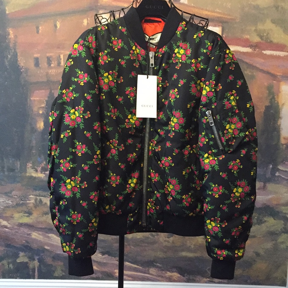 BNWT Gucci Floral Bouquets Print Bomber Jacket